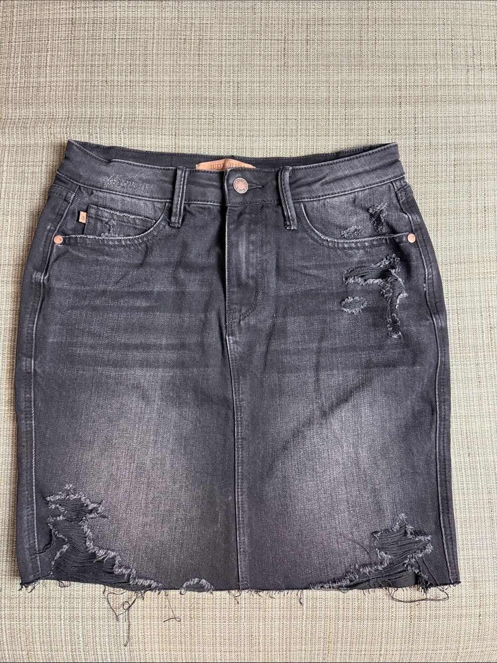 Judy Blue Black Distressed Mini Skirt Sz M Goth Grunge Punk